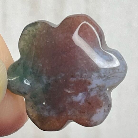 Red Moss Agate Ocean Jasper flower pendant natural stone crystal reiki silver pl - Picture 1 of 8